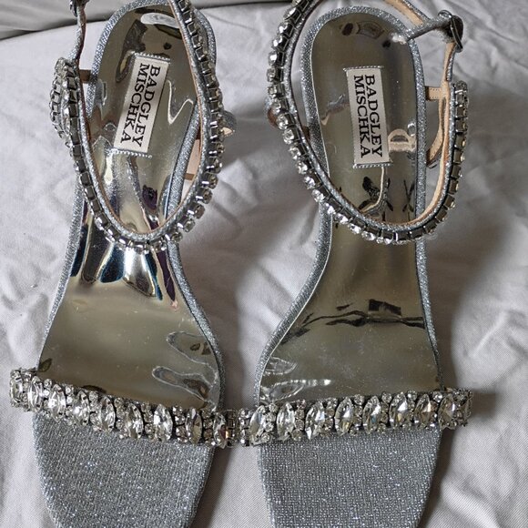 Badgley Mischka Jeweled Tanisha Sandals Heels Size US 8.5 Women's - Picture 3 of 10